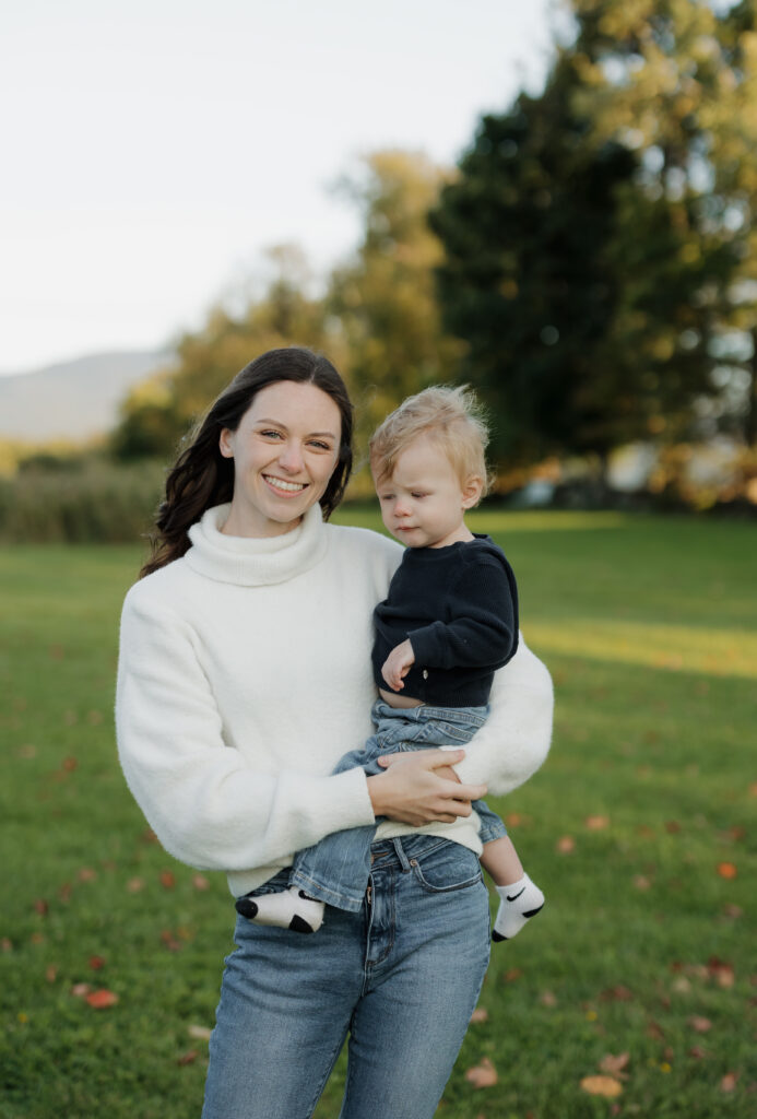 Stowe, Vermont photoshoot of mom and son.