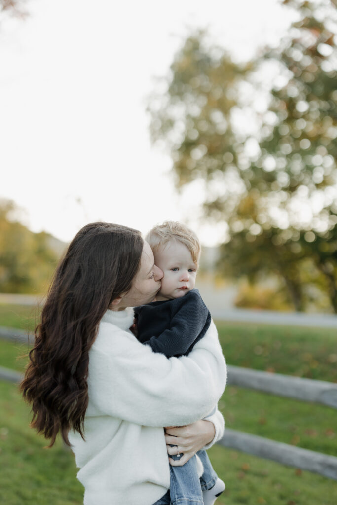 Stowe, Vermont photoshoot of mom and son.