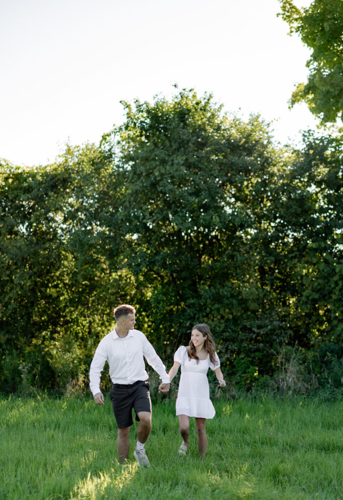 Candid photo during couples photoshoot in Vermont